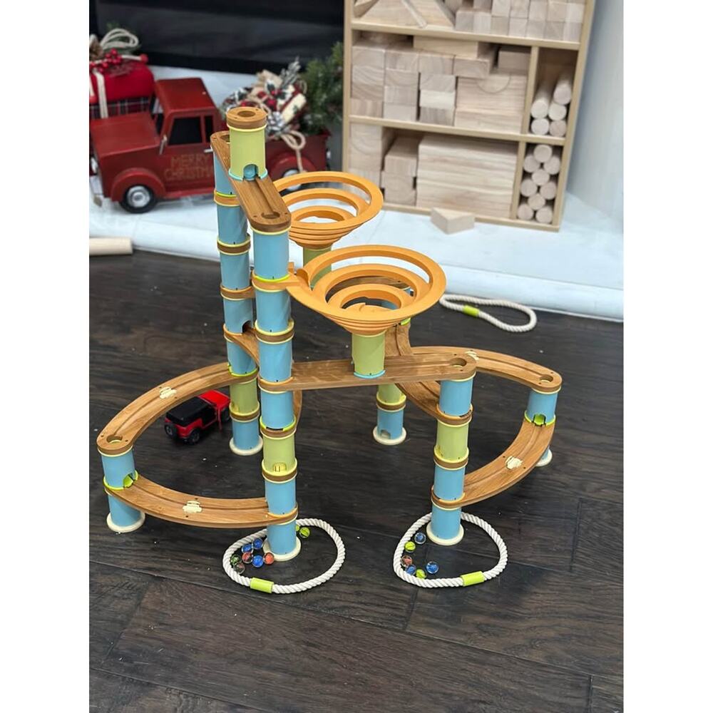 Fat Brain Toy Co. Bamboo Builder Marble Run 168 piece set - Picture 2 of 6
